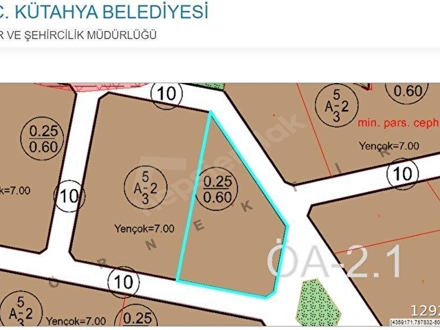 Kütahya Merkez Hacıazizler Mahallesi Fırsat Yatırım Villa İçin Uygun Konut İmarlı Satılık Köşe Arsa - Görsel 6