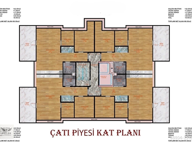Kozyatağı Bayar Caddesine 2. Bina SIFIR 4+2 215m2 Teraslı DUBLEKS daire - Görsel 23