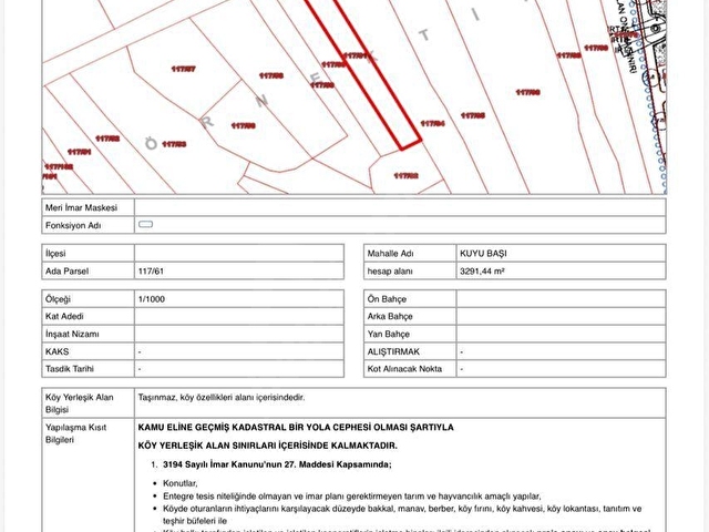 BURDUR-BUCAK-KUYUBAŞI KÖYÜNDE YERLEŞİM İÇİ İMARLI SATILIK ARAZİ - Görsel 14