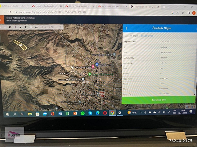 YENİMAHALLE YAKACIK 2187 M2 İMARSIZ ARAZİ MERKEZE YAKIN İMAR ÇALIŞMALARI  VAR CANAY GAYRİMENKUL - Görsel 4