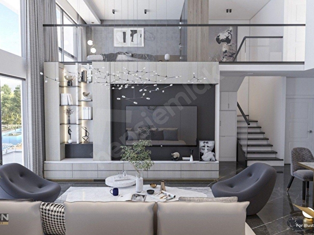 Tam Direkt Havuz Manzaralı 2+1 bahceli Loft Daire – Elysium Projesi, İskele Long Beach - Görsel 16
