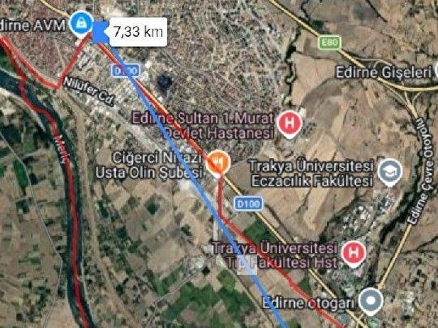 EDİRNE MERKEZ İSTASYON MAH.SATILIK 1.527 M² YOLA CEPHE TARLA - Görsel 11