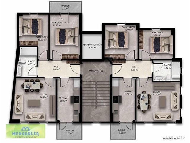 Muğla menteşe projeden satılık 2+1 modern lüks sıfır daireler - Görsel 4