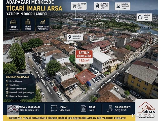 SEMERCİLERDE İŞ YERİ VE TİCARİ PROJELERE UYGUN ARSA