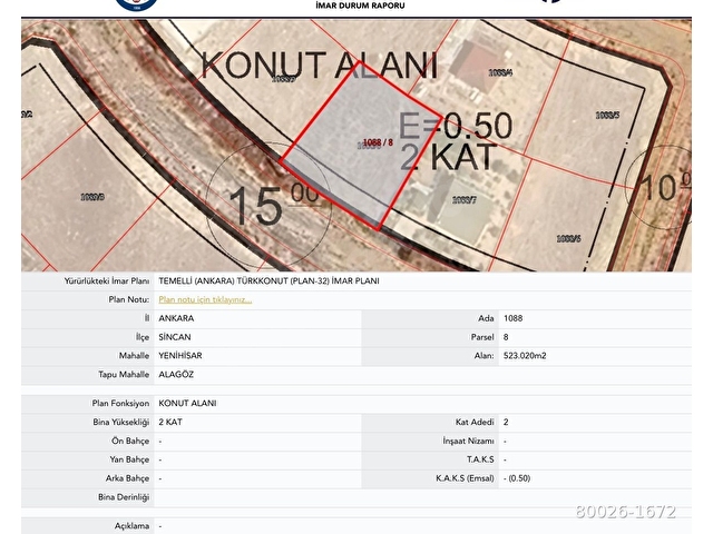 YENİHİSAR’DA MÜSTAKİL YAŞAM İÇİN İDEAL 523 M2 İMARLI