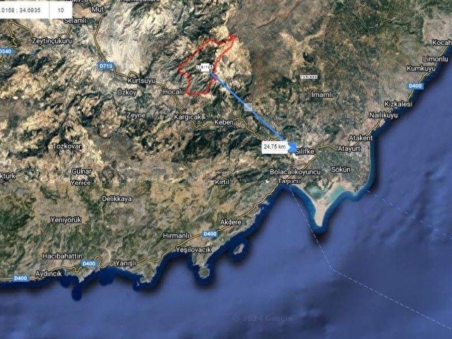 SİLİFKE YENİSUDA YOLU OLAN VE YERLEŞİME YAKIN 4858 M2 TARLA... - Görsel 14