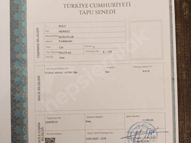 BOLU MERKEZ MURATLAR KÖYÜ SATILIK ARSA - Görsel 6