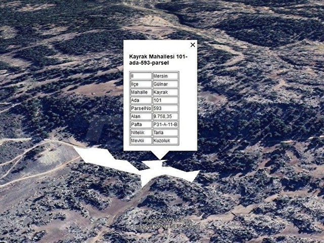 GÜLNAR KAYRAKTA YOLU OLAN YATIRIMLIK 9758 m2 TARLA ... - Görsel 12
