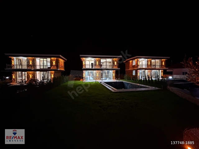 EKMEL DE PANORAMİK DENİZ VE ŞEHİR MANZARALI MÜSTAKİL TAŞ VİLLA - Görsel 27