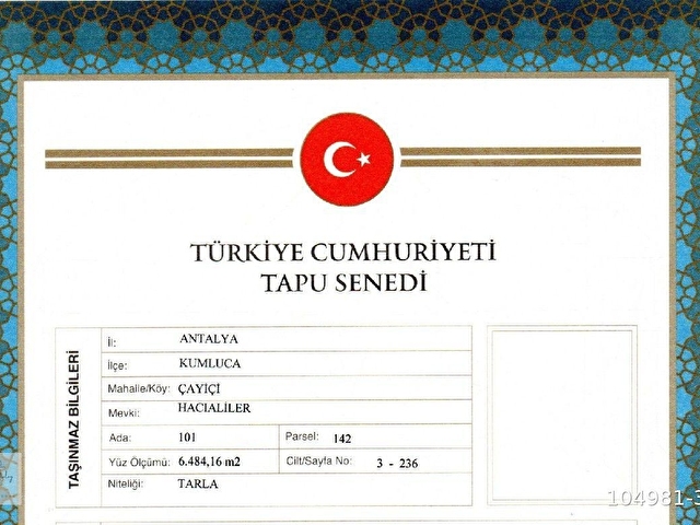 KUMLUCA ÇAYİÇİ MAHALLESİ BARAJA YAKIN SATILIK TARLA - Görsel 5