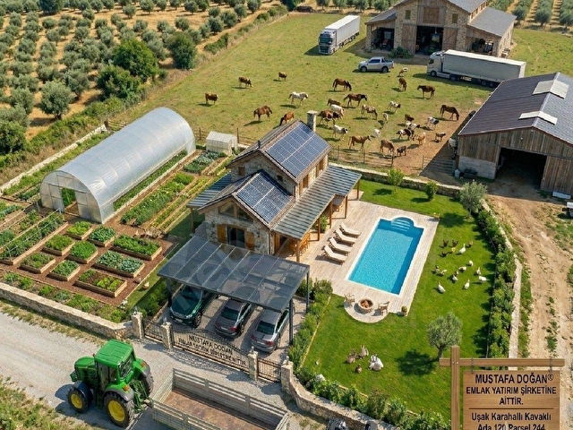 UŞAK KARAHALLI KAVAKLIDA KÖYİÇİ 4505 m2 ÇİFTLİK İMARLI 110m2 VİLLA YAPILABİLİR. AÇIKLAMAYI OKUYUNUZ