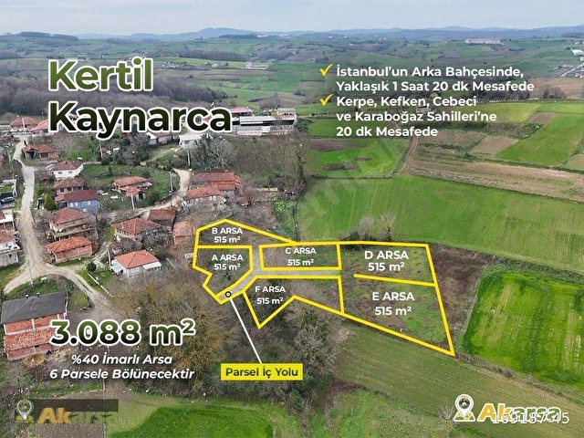 KERTİLDE 515 M2 %40 İMARLI MANZARALI ARSALAR - DOĞALGAZ MEVCUT - Görsel 5