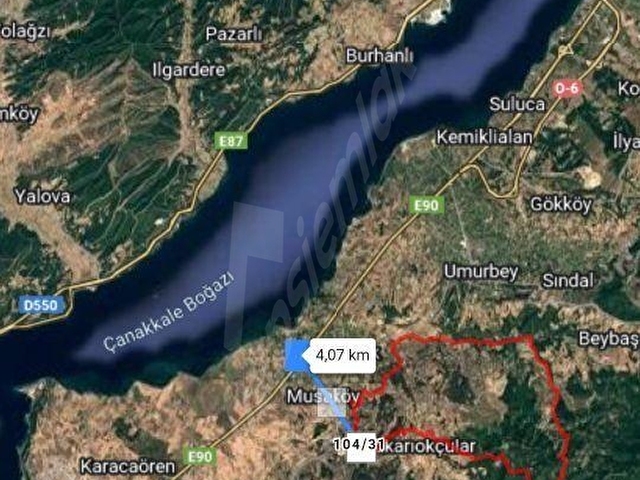 ÇANAKKALE MERKEZ KIZILKEÇİLİ DENİZ BOĞAZ MANZARALI SATILIK TARLA - Görsel 5