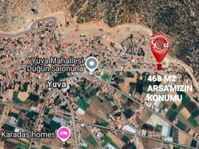 ELMALI YUVA MAHALLESİNDE MÜSTAKİL TAPULU İKİ KATA MÜSAİT 468 m² SATILIK ARSA - Görsel 2