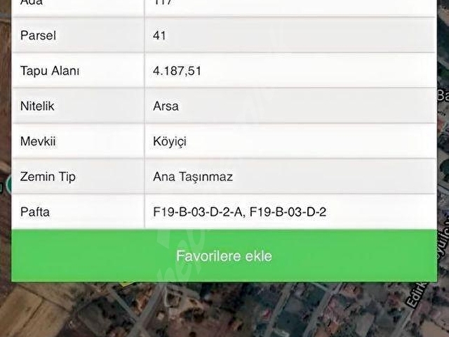 Saray edirköyde 262 m2 arsadan hisse