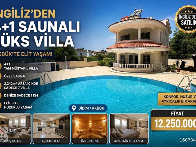 İngilizden 4+1 Saunalı Villa