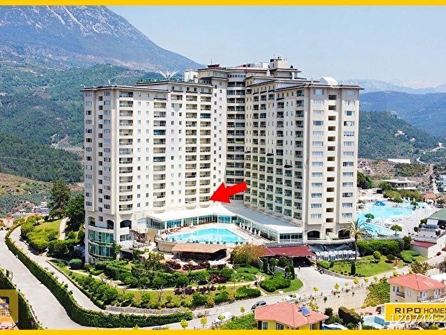 Alanya, Kargıcakta Lüks Tatil Kompleksinde Tamamen Eşyalı Deniz Manzaralı Daire