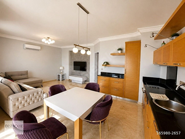 ALANYA GOLD CITY HOTELDE FULL DENİZ MANZARALI UZUN DÖNEM KİRALIK 1+1 DAİRE - Görsel 5