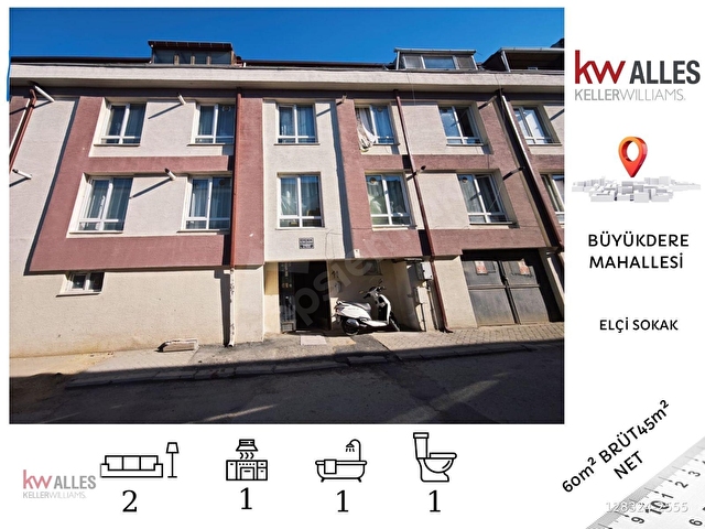 KW ALLESTEN BÜYÜKDERE MAHALLESİ ELÇİ SOKAK’TA   1+1 KİRALIK DAİRE - Görsel 2