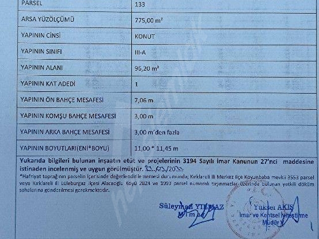 PROJE!... İNŞAAT RUHSAT ONAYLI %60 konut / Villa  imarlı 791 M2 arsa - Görsel 22