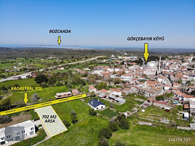 ÇANAKKALE EZİNE GÖKÇEBAYIRDA BOZCAADA KARŞISI SATILIK ARSA