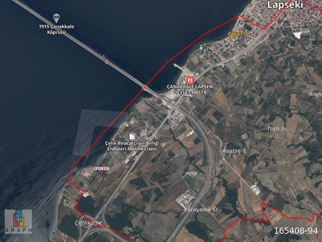 ÇANAKKALE LAPSEKİ KÖPRÜ VE BOĞAZ MANZARALI FIRSAT ARSA!!! - Görsel 9