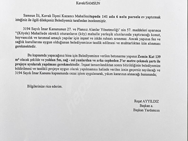 KAVAK KAZANCI RUHSATLI/İSKANLI 2 KATLI EV İLE SATILIK TARLA - Görsel 3
