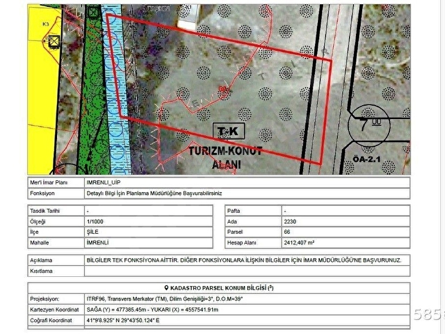 ŞİLE İMRENLİ ‘DE SAHİLE YALNIZCA 250 mt TURİZM+KONUT İMARLI ARSA - Görsel 10
