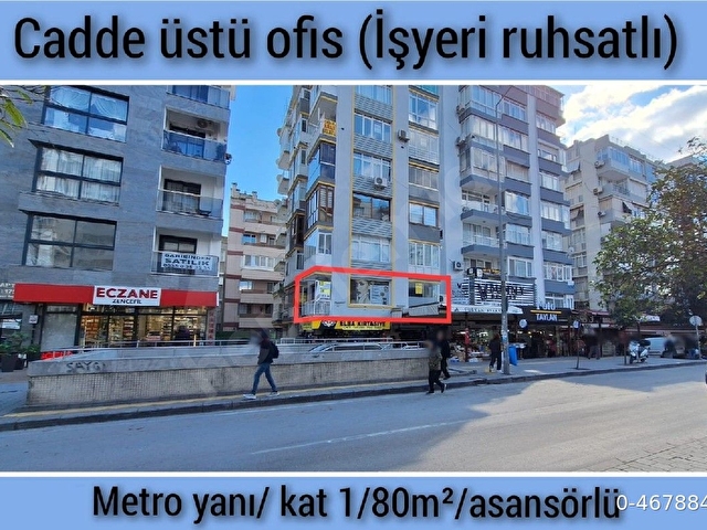 sahibinden ÜÇYOL METRODA isyeri ruhsatli ofis ( boş)