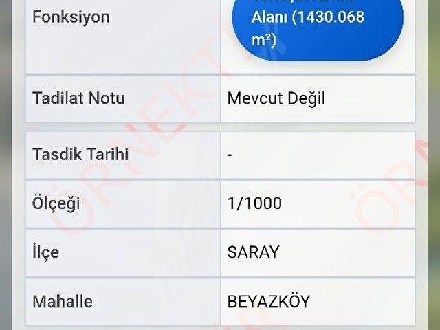 Saray / Beyazköy Mahallesinde Satılık Konut İmarlı Arsa – 2.124 m2  - Görsel 4