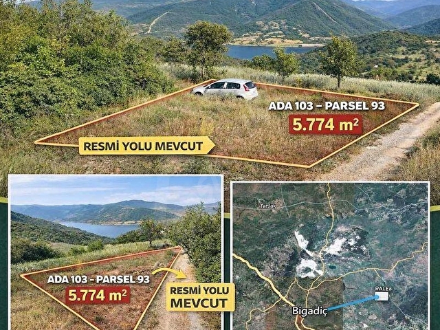 BALIKESİR BIĞADİÇ DURASILARDA SATILIK BARAJ MANZARALI TARLA - Görsel 16