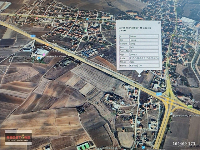 ️ REDSTONE EDİRNE HAVSA VAROŞ MH. SATILIK ARSA 300 M2 - Görsel 5