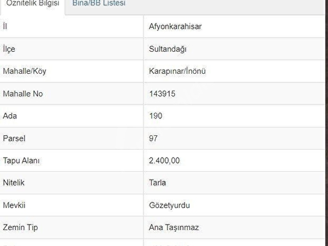 190/97 AFYON SULTANDAĞI KARAPINAR İNÖNÜ SATILIK KELEPİR - Görsel 2