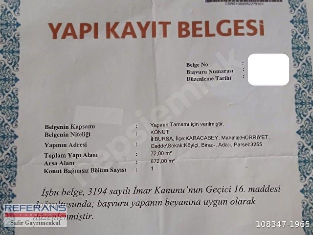 RT SAFİRDEN KARACABEY HÜRRİYETTE 872 M2 YATIRIMLIK ARSA - Görsel 27