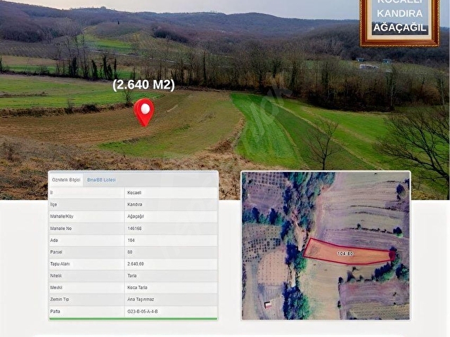Kandıra Ağaçağılda 2.640 M2 Fırsat Yatırımlık Tarla