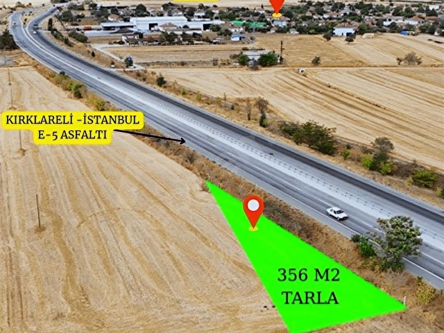 BABAESKİ KARAMESUTLU DA DUBLE YOL CEPHE 356 M2 SATILIK TARLA - Görsel 5