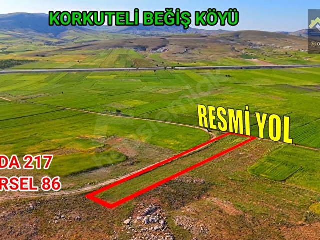 KORKUTELİ BEĞİŞ DE SATILIK 2.252M2 TARLA RESMi YOL VAR - Görsel 2