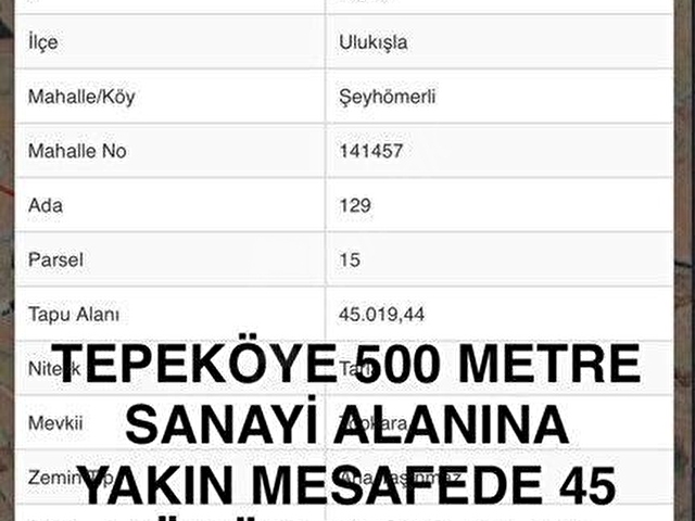 TOROS EMLAKTAN ULUKIŞLA ŞEYHÖMERLİ KÖYÜ SATILIK 45 DÖNÜM TARLA - Görsel 6