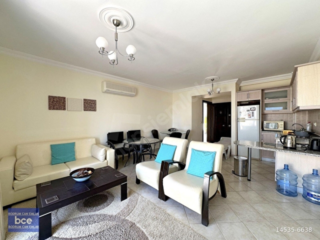 PLAJLI SİTEDE EŞYALI ÇİFT CEPHE DENİZ MANZARALI BÜYÜK TİP DAİRE - Görsel 13