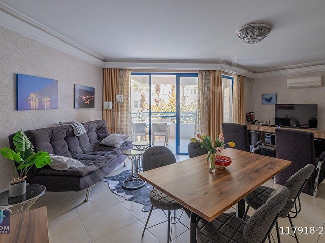 KLEOPATRA PLAJINA 50 M SOSYAL OLANAKLI SİTE İÇİ EŞYALI 1+1 DAİRE