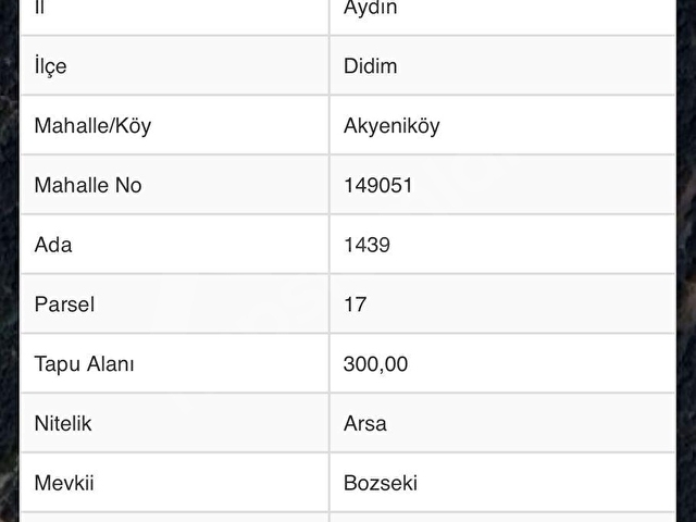 Didim Akyeniköy mahallesi Bozseki mevkii Arsa - Görsel 2