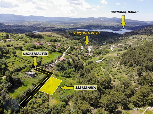 ÇANAKKALE BAYRAMİÇ KURŞUNLU KÖYÜNDE SATILIK İMARLI ARSA