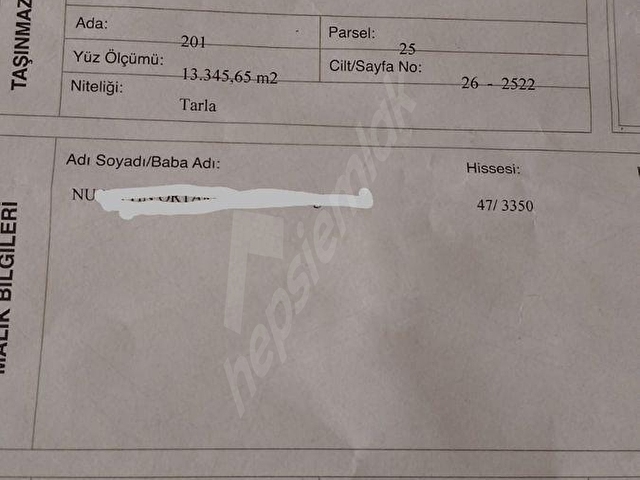 Yapıldak Saltık Mevkii Denize Yakın Hisseli Tarla - Görsel 9