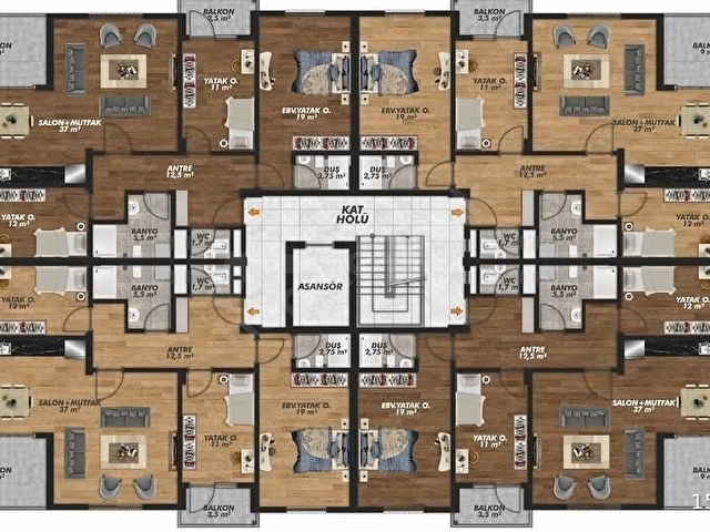 KARAKAŞDAN ÇAMURLU MAH.DOĞA VE SEHİR MANZARALI 1.KAT 3+1 130 M2 - Görsel 2