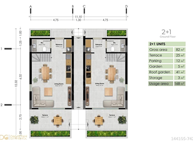 KIBRIS, GİRNE, ESENTEPE %35 PEŞİN 24 AY VADE 107M2 PENTHOUSE - Görsel 24