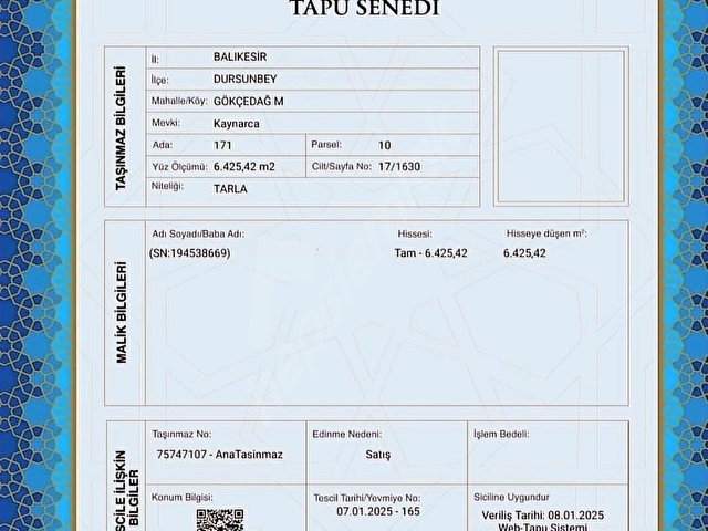 BALIKESİR DURSUNBEY GÖKÇEDAĞ KÖYE YAKIN YOLA CEPHE 6425MT ARAZİ - Görsel 6
