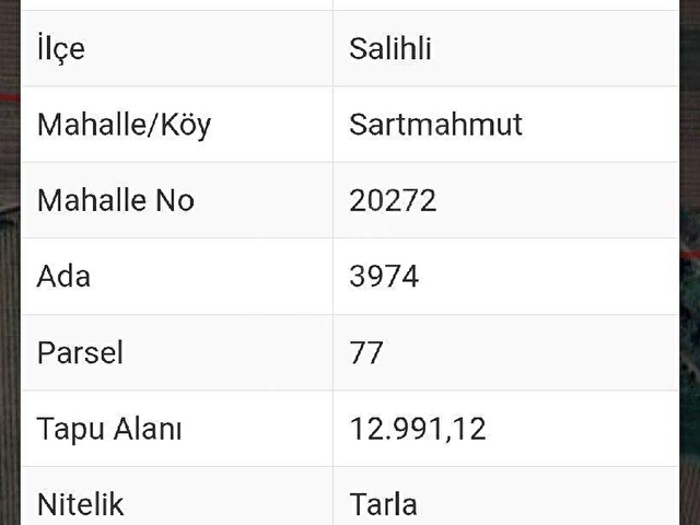 SALİHLİ SARTMAHMUT MAHALLESİNDE SATILIK TARLA - Görsel 5