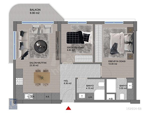 24 AY VADE FARKSIZ TAKSİT İMKANIYLA 2+1 DAİRE - PARK AKDENİZ - TR INVEST GÜVENCESİYLE - Görsel 10