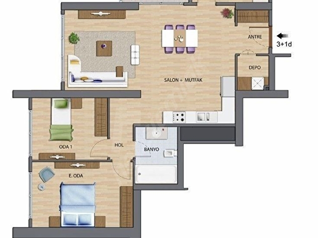 Ağaoğlu My Home Sitesinde Büyük Tip Ful Eşyalı 3+1 Kiralık Daire - Görsel 17