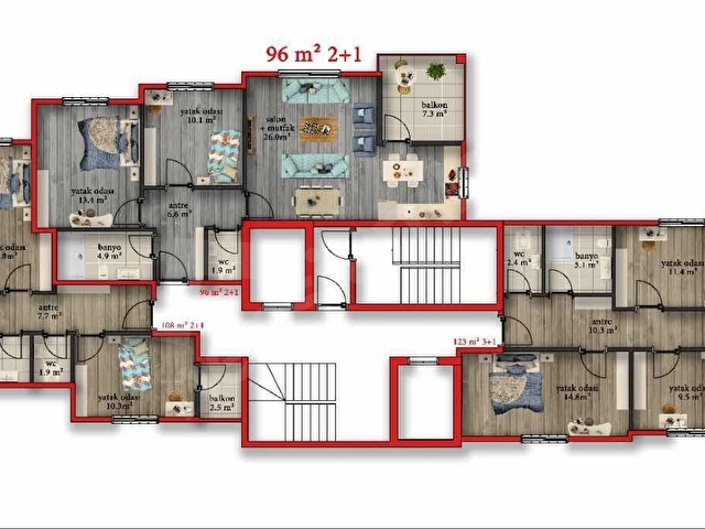 MONARC GAYRİMENKUL BUCAK MAH. 2+1 SATILIK DAİRE - Görsel 6